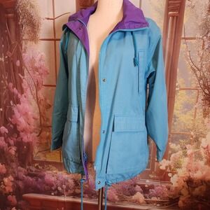 Vintage Blue and Purple Accented Pacific Trail Jacket Underarm Ventilation Holes